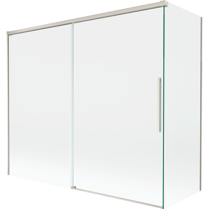 Mexen Rox 2-szárnyas toló zuhanyfal 180 + 80 x 150 cm, átlátszó, kefélt nikkel - 8C9-180-080-97-00