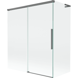 Mexen Rox L kétpaneles, eltolható kádparaván 140 + 70 x 150 cm, átlátszó, pisztolyszürke - 8C9L-140-070-95-00