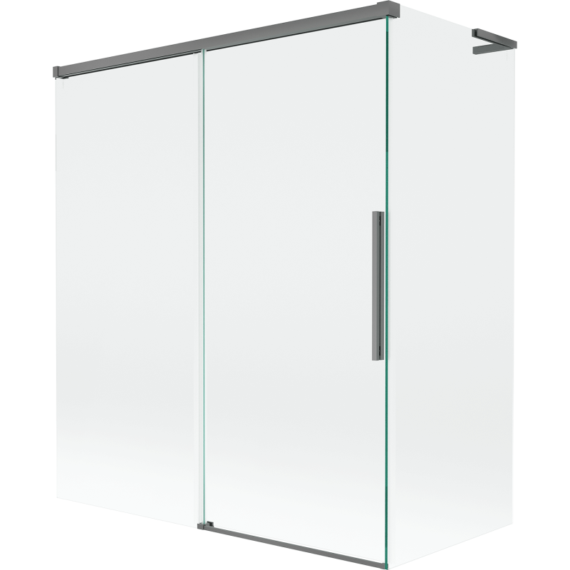 Mexen Rox L kétpaneles, eltolható kádparaván 140 + 70 x 150 cm, átlátszó, pisztolyszürke - 8C9L-140-070-95-00