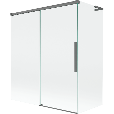 Mexen Rox L paravan de cadă, cu 2 uși culisante, 140 + 70 x 150 cm, transparent, gun metal - 8C9L-140-070-95-00