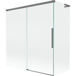 Mexen Rox L kádparaván 2 szárnyú tolóajtóval 150 + 70 x 150 cm, átlátszó, pisztoly szürke - 8C9L-150-070-95-00