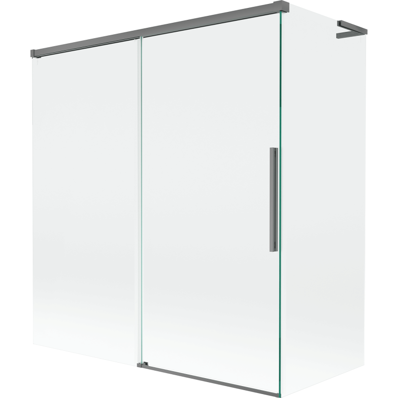 Mexen Rox L kétszárnyú eltolható kádparaván 150 + 70 x 150 cm, átlátszó, gun metal - 8C9L-150-070-95-00