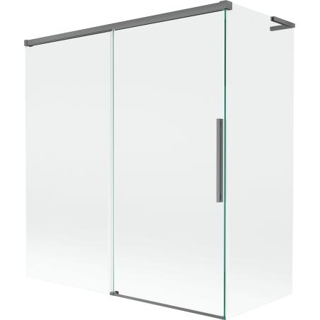Mexen Rox L paravan de baie, glisant, cu 2 panouri, 150 + 70 x 150 cm, transparent, gun metal - 8C9L-150-070-95-00