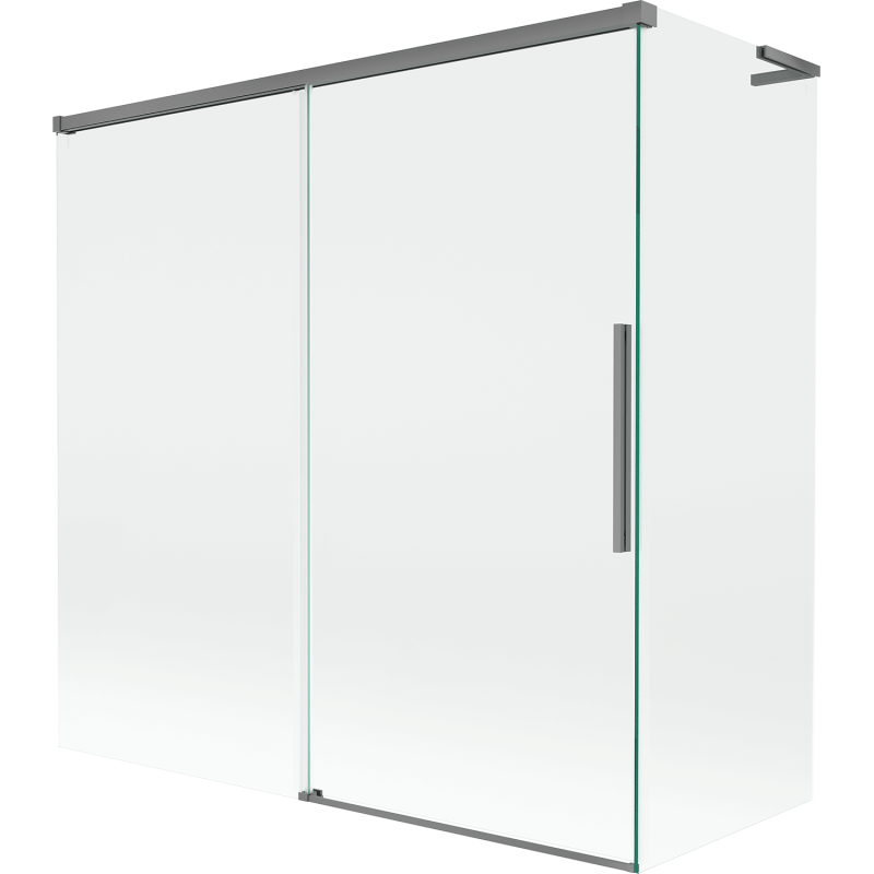 Mexen Rox L paravan cadă 2-batant glisant 160 + 70 x 150 cm, transparent, gun metal - 8C9L-160-070-95-00