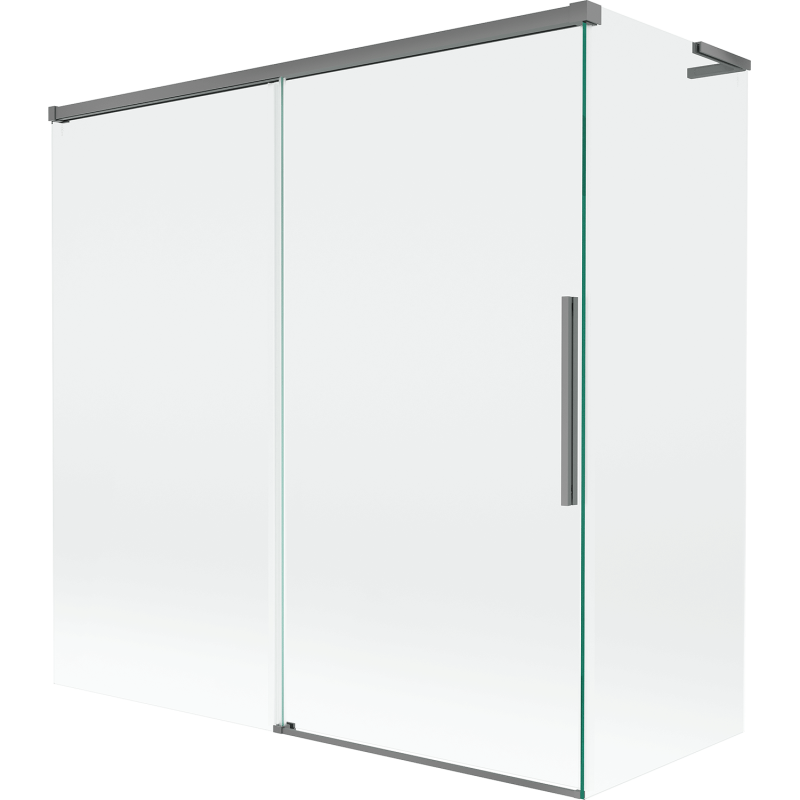 Mexen Rox L paravan de cadă cu 2 uși glisante 160 + 70 x 150 cm, transparent, gun metal - 8C9L-160-070-95-00