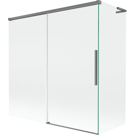 Mexen Rox L paravan cadă 2-batant glisant 160 + 70 x 150 cm, transparent, gun metal - 8C9L-160-070-95-00