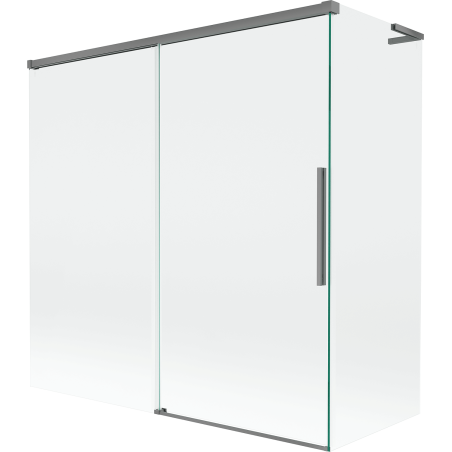 Mexen Rox L paravan de cadă cu 2 uși glisante 160 + 70 x 150 cm, transparent, gun metal - 8C9L-160-070-95-00