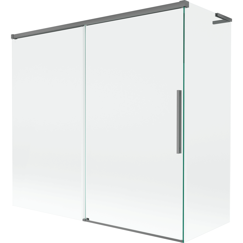 Mexen Rox L paravan de cadă cu 2 uși glisante 170 + 75 x 150 cm, transparent, gun metal - 8C9L-170-075-95-00