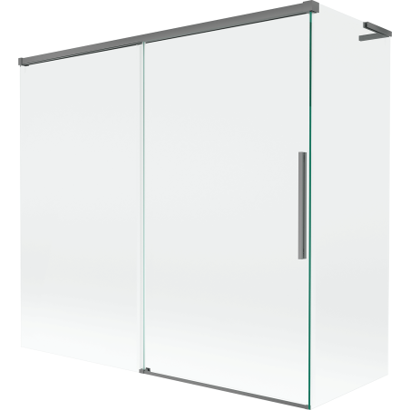 Mexen Rox L paravan de cadă cu 2 uși glisante 170 + 75 x 150 cm, transparent, gun metal - 8C9L-170-075-95-00