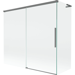 Mexen Rox L paravan de cadă cu 2 uși glisante 170 + 80 x 150 cm, transparent, gun metal - 8C9L-170-080-95-00