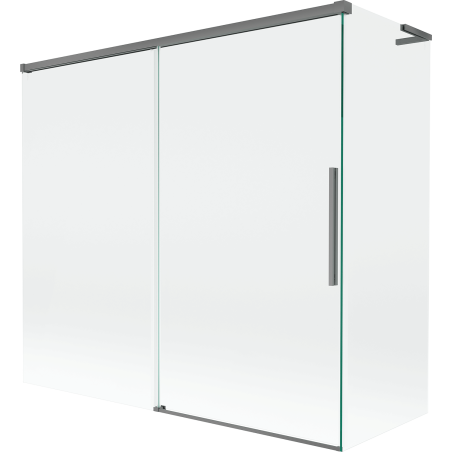 Mexen Rox L kétajtós fürdőkádparaván 170 + 80 x 150 cm, átlátszó, gun metal - 8C9L-170-080-95-00