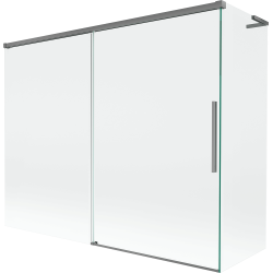 Mexen Rox L kádparaván 2-szárnyú toló 190 + 80 x 150 cm, átlátszó, gun metal - 8C9L-190-080-95-00