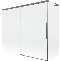 Mexen Rox L panou despărțitor pentru cadă, cu 2 aripi glisante, 180 + 90 x 150 cm, transparent, metal gri