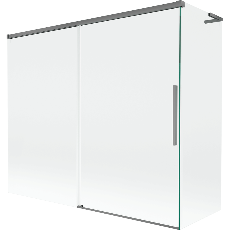 Mexen Rox L 2-szárnyas kádparaván, tolóajtós, 180 + 90 x 150 cm, átlátszó, gun metal - 8C9L-180-090-95-00