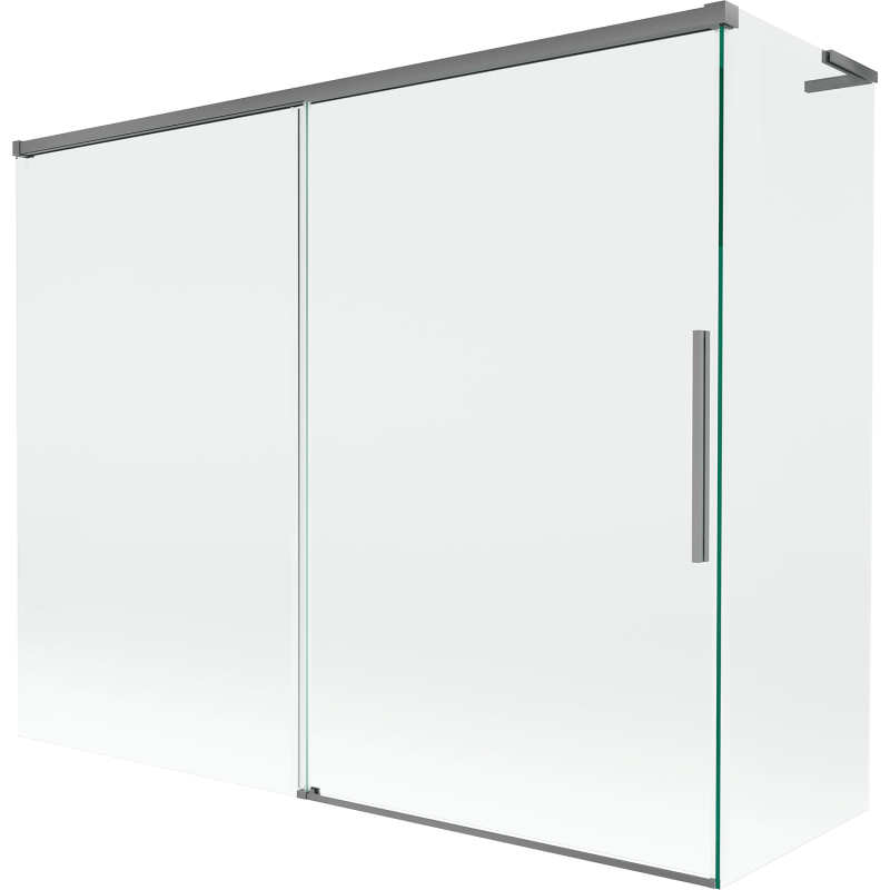Mexen Rox L paravan de cadă, 2-panouri glisante 190 + 90 x 150 cm, transparent, gun metal - 8C9L-190-090-95-00