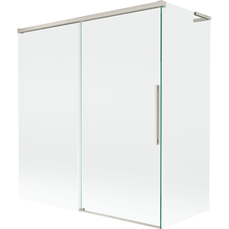 Mexen Rox L 2-szárnyú tolófürdőszobai paraván 150 + 70 x 150 cm, átlátszó, szálcsiszolt nikkel - 8C9L-150-070-97-00