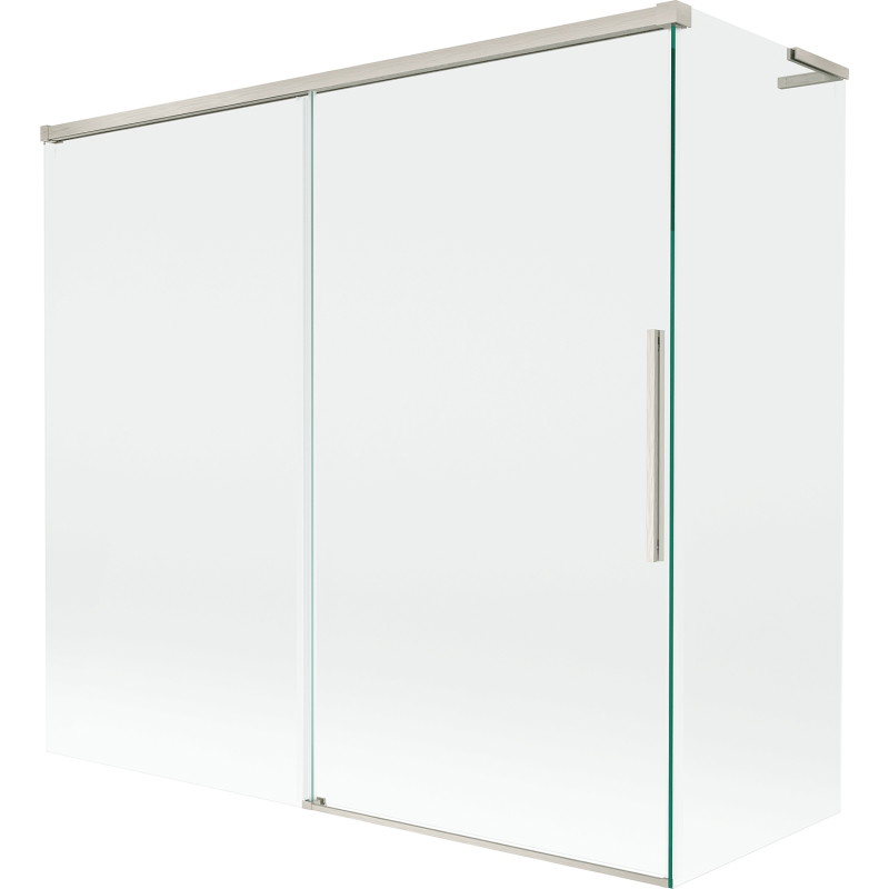 Mexen Rox L 2 szárnyas tolós kádparaván 170 + 70 x 150 cm, átlátszó, szálcsiszolt nikkel - 8C9L-170-070-97-00