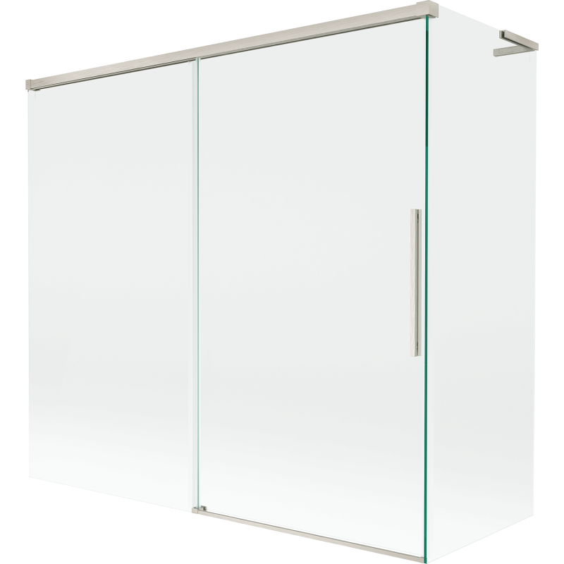 Mexen Rox L kádparaván 2-szárnyú toló 170 + 70 x 150 cm, átlátszó, szálcsiszolt nikkel - 8C9L-170-070-97-00