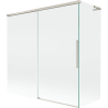 Mexen Rox L paravan pentru cadă de baie extensibil cu 2 aripi 160 + 75 x 150 cm, transparent, nichel periat