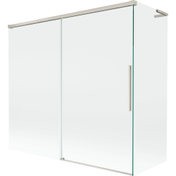 Mexen Rox L 2-szárnyú kádparaván, toló, 170 + 75 x 150 cm, átlátszó, csiszolt nikkel - 8C9L-170-075-97-00