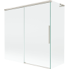 Mexen Rox L 2-paneles kádparaván tolóajtóval 160 + 80 x 150 cm, átlátszó, ecsetelt nikkel - 8C9L-160-080-97-00