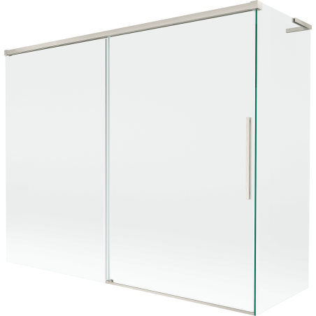 Mexen Rox L fürdőkád-paraván 2-szárnyas tolóajtóval 190 + 80 x 150 cm, áttetsző, kefélt nikkel - 8C9L-190-080-97-00