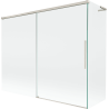 Mexen Rox L fürdőkád-paraván 2-szárnyas tolóajtóval 190 + 80 x 150 cm, áttetsző, kefélt nikkel - 8C9L-190-080-97-00