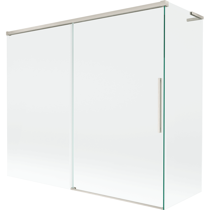 Mexen Rox L 2-szárnyú, kétszárnyú, 180 + 90 x 150 cm-es átlátszó, kefélt nikkel - 8C9L-180-090-97-00