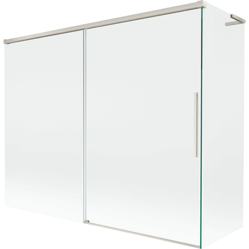 Mexen Rox L 2-szárnyú toló kádparaván 190 + 90 x 150 cm, átlátszó, kefélt nikkel - 8C9L-190-090-97-00