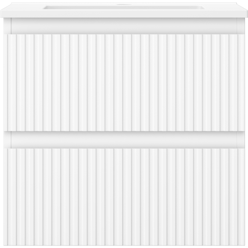 Mexen Rivel dulap baie 50 cm cu lavoar Otis, 2 sertare, riflat, alb mat - 91A20-05047-2-BFF01-W18M01