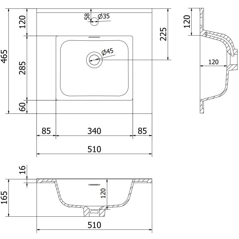 Mexen Rivel 50 cm-es fürdőszobai szekrény Otis mosdóval, 2 fiókos, bordázott, szürke matt/fehér matt