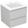 Mexen Rivel dulap de baie 50 cm cu lavoar Otis, 2 sertare, riflat, gri mat/alb mat - 91A20-05047-2-BFF62-W18M01