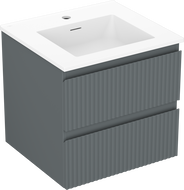 Mexen Rivel dulap baie 50 cm cu chiuvetă Otis, 2 sertare, cu caneluri, grafit mat/alb mat - 91A20-05047-2-BFF66-W18M01