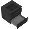 Mexen Rivel dulap baie 50 cm cu lavoar Otis, 2 sertare, riflat, negru mat - 91A20-05047-2-BFF71-W18M71