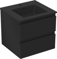 Mexen Rivel dulap baie 50 cm cu lavoar Otis, 2 sertare, riflat, negru mat - 91A20-05047-2-BFF71-W18M71