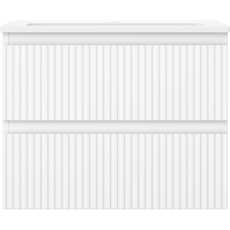 Mexen Rivel dulap baie 60 cm cu chiuvetă Otis, 2 sertare, riflat, alb mat - 91A20-06047-2-BFF01-W18M01