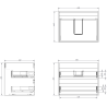 Dulap Mexen Rivel pentru baie 60 cm cu chiuvetă Otis, 2 sertare, canelată, gri mat/alb mat - 91A20-06047-2-BFF62-W18M01