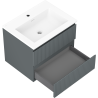 Mexen Rivel dulap baie 60 cm cu lavoar Otis, 2 sertare, cu rafe, grafit mat/alb mat - 91A20-06047-2-BFF66-W18M0