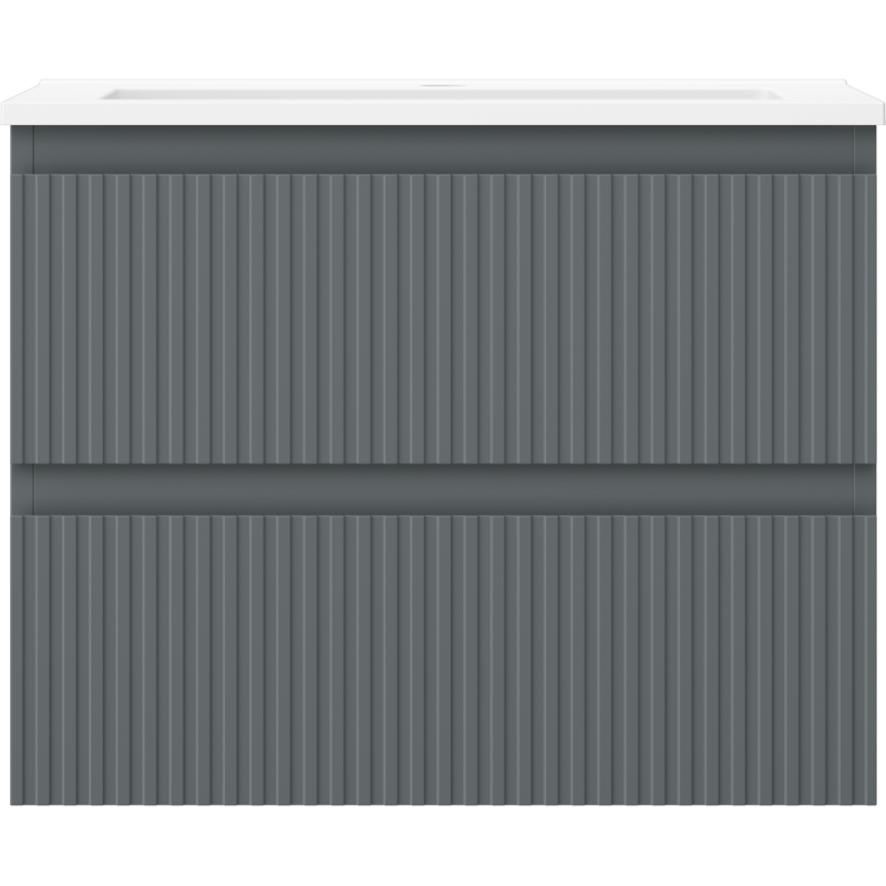 Mexen Rivel dulap baie 60 cm cu lavoar Otis, 2 sertare, cu rafe, grafit mat/alb mat - 91A20-06047-2-BFF66-W18M0