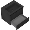 Mexen Rivel dulap baie 60 cm cu lavoar Otis, 2 sertare, canelat, negru mat - 91A20-06047-2-BFF71-W18M71