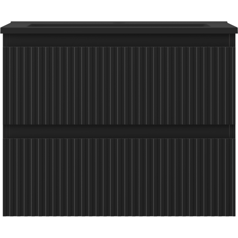 Mexen Rivel dulap baie 60 cm cu chiuvetă Otis, 2 sertare, canelat, negru mat - 91A20-06047-2-BFF71-W18M71