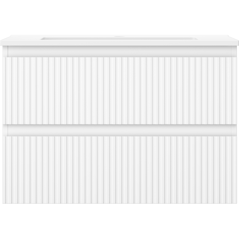 Mexen Rivel dulap baie 70 cm cu lavoar Otis, 2 sertare, canelat, alb mat - 91A20-07047-2-BFF01-W18M01