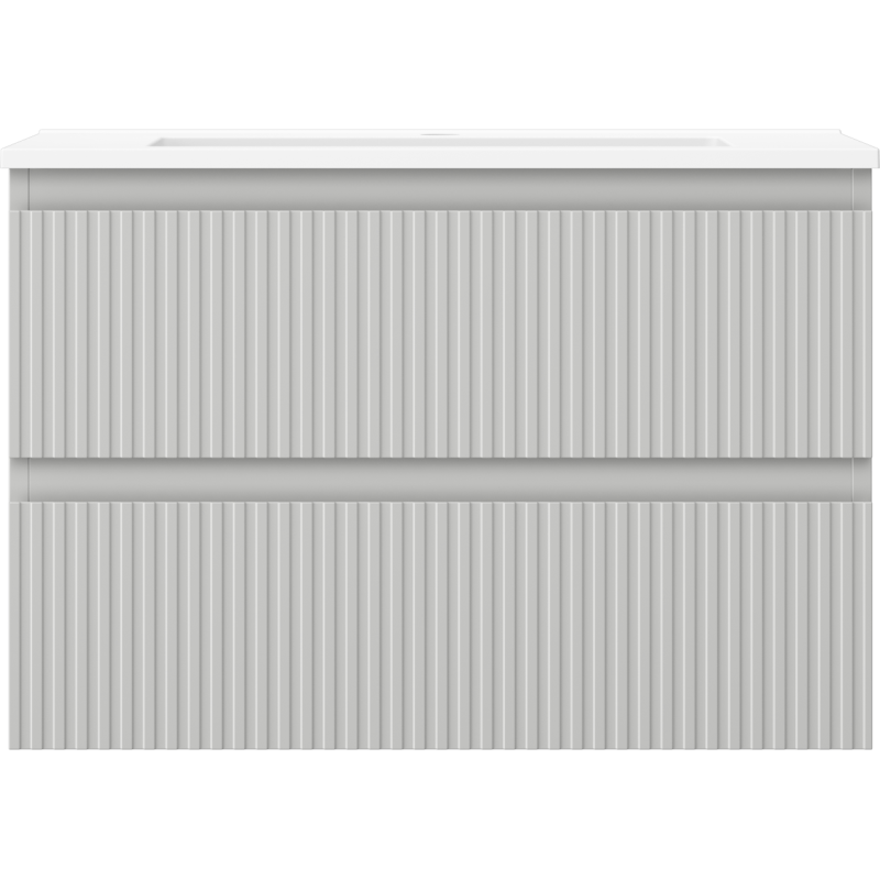 Mexen Rivel dulap baie 70 cm cu chiuvetă Otis, 2 sertare, canelat, gri mat/alb mat - 91A20-07047-2-BFF62-W18M01