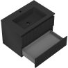 Mexen Rivel dulap baie 70 cm cu lavoar Otis, 2 sertare, fațetat, negru mat - 91A20-07047-2-BFF71-W18M71