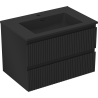 Mexen Rivel dulap baie 70 cm cu lavoar Otis, 2 sertare, frezat, negru mat - 91A20-07047-2-BFF71-W18M71