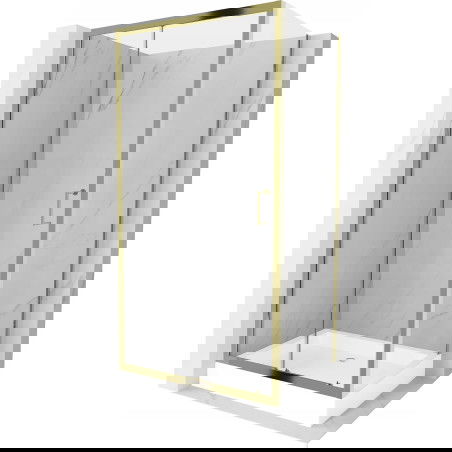 Mexen Apia cabină de duș extensibilă 120 x 80 cm, transparent, Aurie + cadă de duș Rio - 840-120-080-50-00-4510