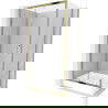 Mexen Apia cabină de duș extensibilă 120 x 80 cm, transparent, Aurie + cadă de duș Rio - 840-120-080-50-00-4510