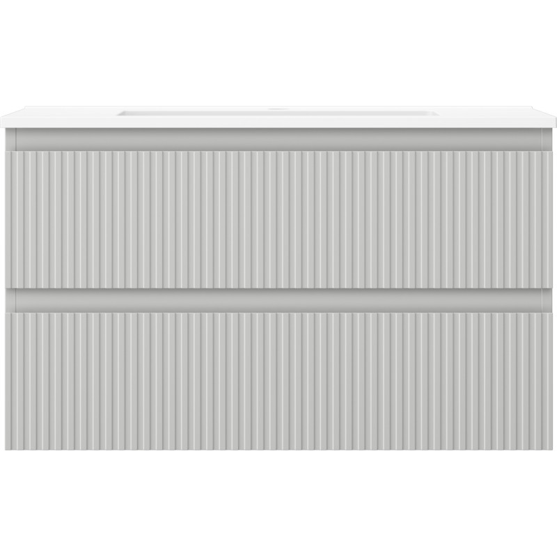 Mexen Rivel dulap baie 80 cm cu lavoar Otis, 2 sertare, profilată, gri mat/alb mat - 91A20-08047-2-BFF62-W18M01