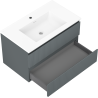 Mexen Rivel 80 cm-es fürdőszobaszekrény mosdóval Otis, 2 fiók, bordázott, grafit matt/fehér matt -