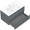 Mexen Rivel dulap baie 80 cm cu lavoar Otis, 2 sertare, canelată, grafit mat/alb mat - 91A20-08047-2-BFF66-W18M0